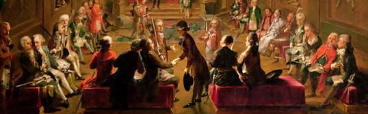 Ignaz Unterberger's painting of Mozart in a masonic Lodge in Vienna