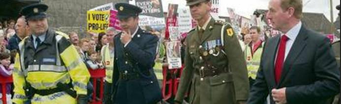 Enda Kenny in Ballinalee at the Sean Mac Eoin statue unveiling.