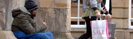 Homeless Man in York in England in 2012 - To Be Christian and Charitable is Not Just for Christmas