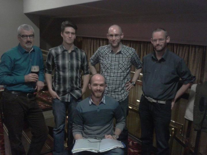 Tullamore Rhymers Club before curtain up at Brendan Bowyer gig