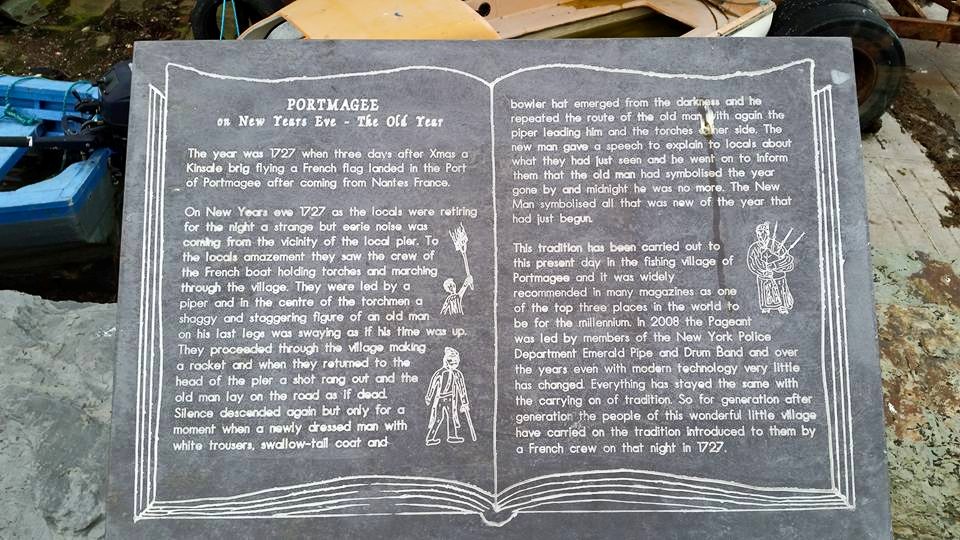 The story told on the information plaque in Portmagee in Co. Kerry.