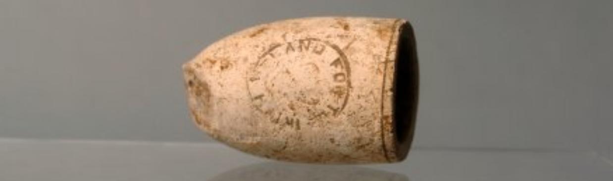 Clay pipe remnant of the kind that was smoked at an Irish funeral years  ago. Wefound tons of these in our garden in Banagher when I was a child growing up. This sample is from County Clare.