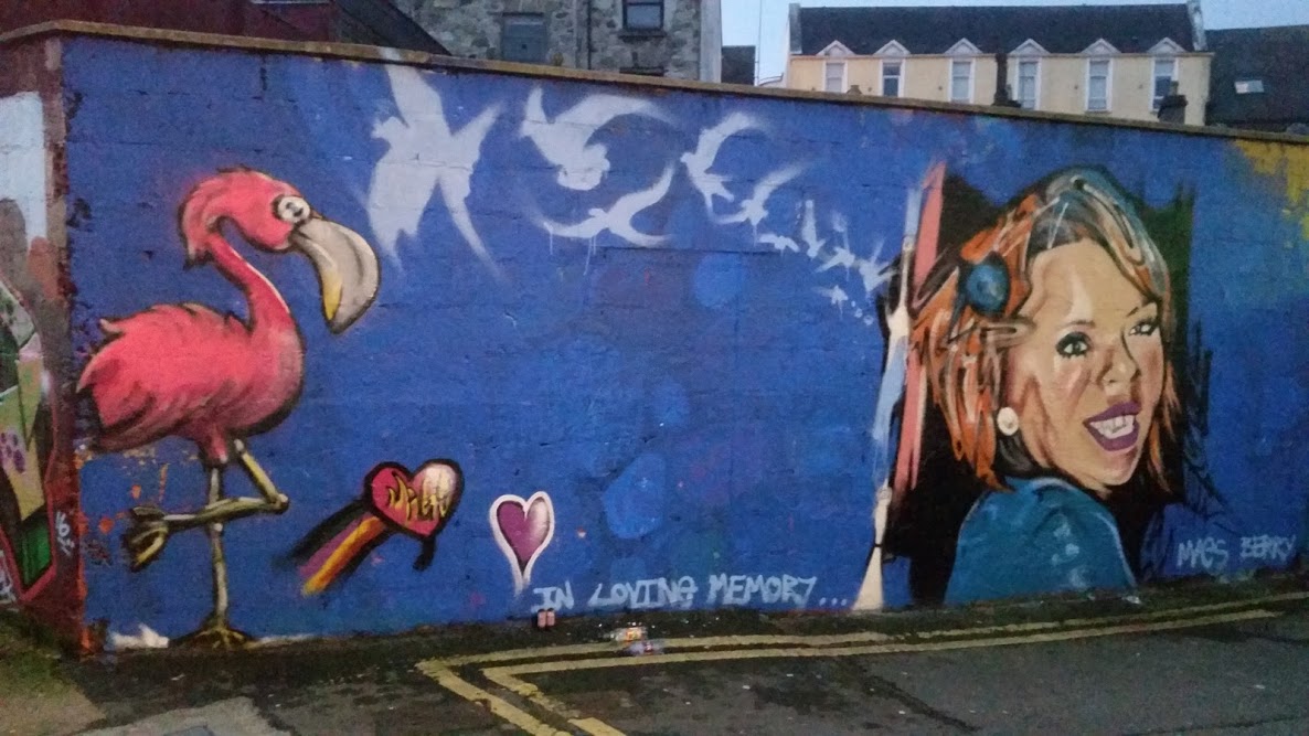 This mural to Mags has been unveiled in town, painted by those to whom she was held dear...