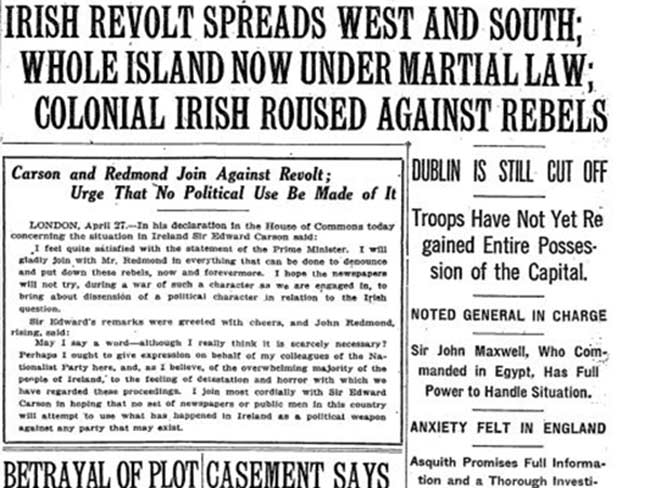 New York Times reports on the Easter Rising---1916-April-28