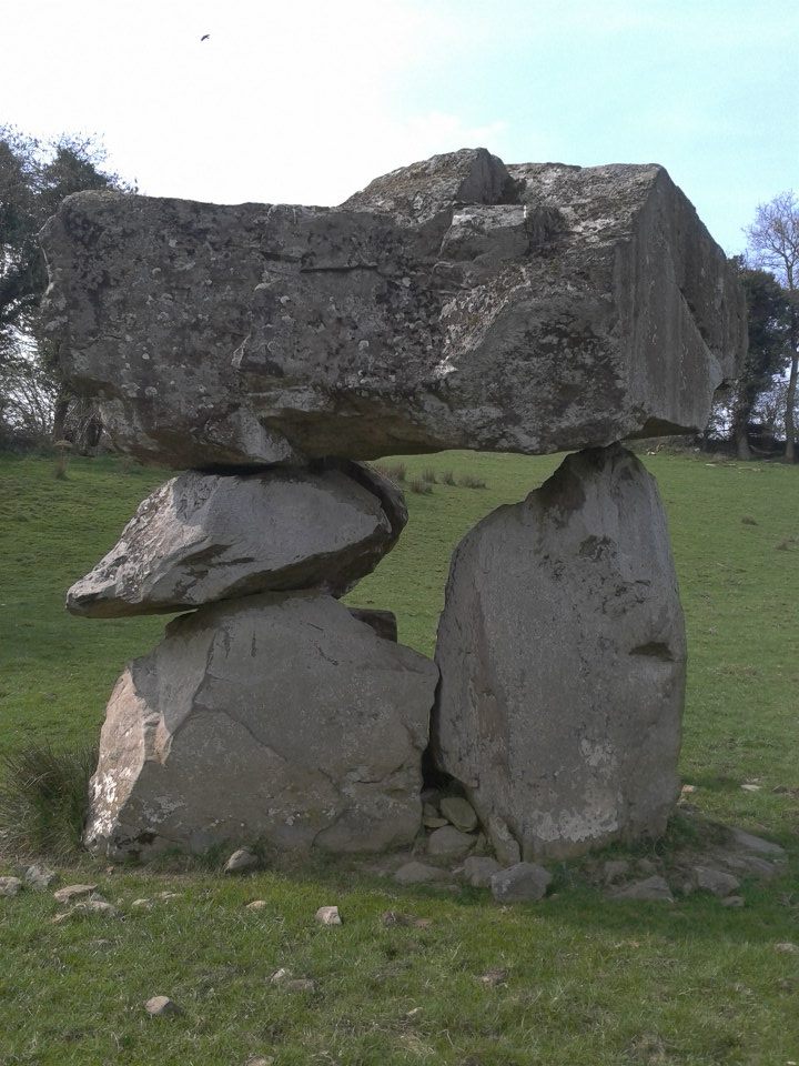 The Aughnacliffe Dolmen stone - this cromlech is known as Diarmaid and Grainnes Bed at Aughnacliffe in Longford