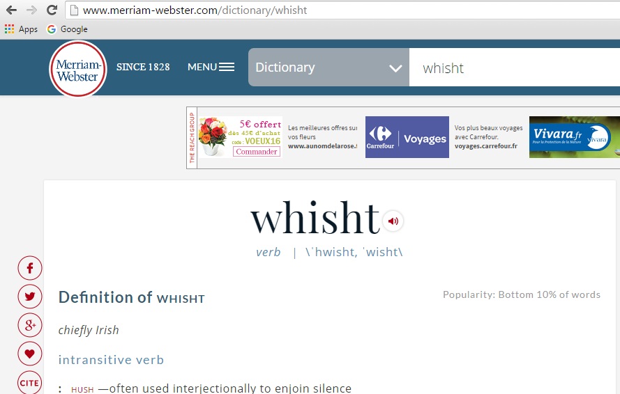 Whisht - for a people fond of talking, we keep quiet when we want to about the things we should talk the most about...