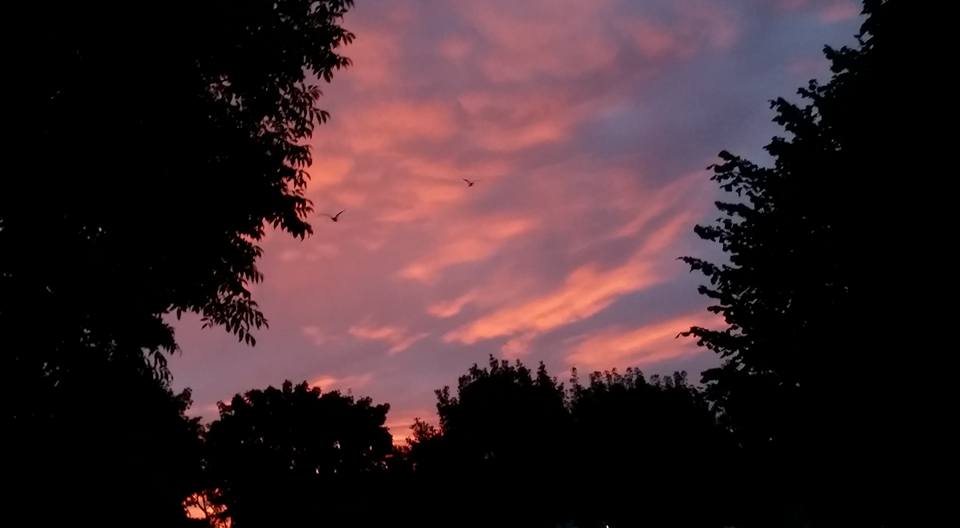 Red Dawn - A crimson sky over Ballybrit heralds a rainy day according to folklore