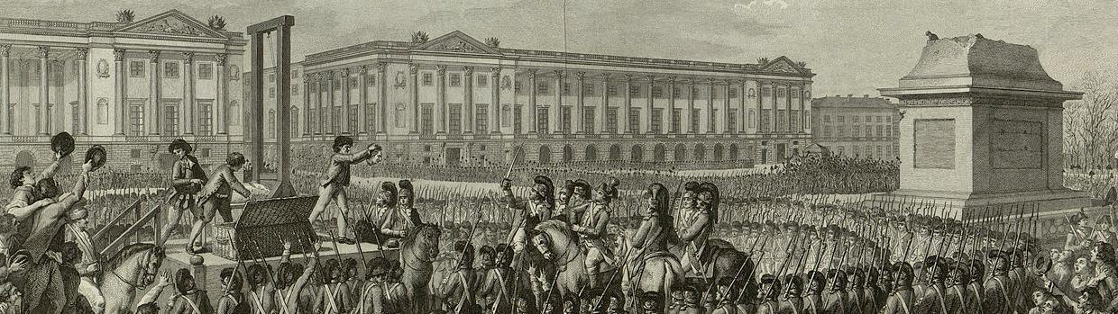 Engraving: "Day of 21 January 1793 the death of Louis Capet on the Place de la Révolution"