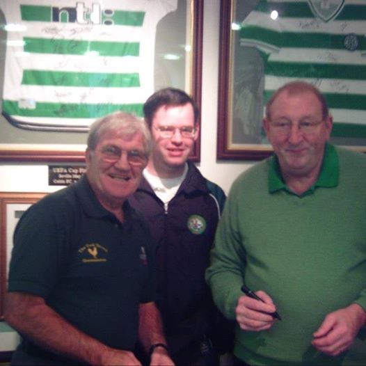 Bertie Auld with Tomás and Tommy Gemmell at a fundraiser for Motor Neuron Disease held in Tullamore by the Jimmy Johnstone CSC