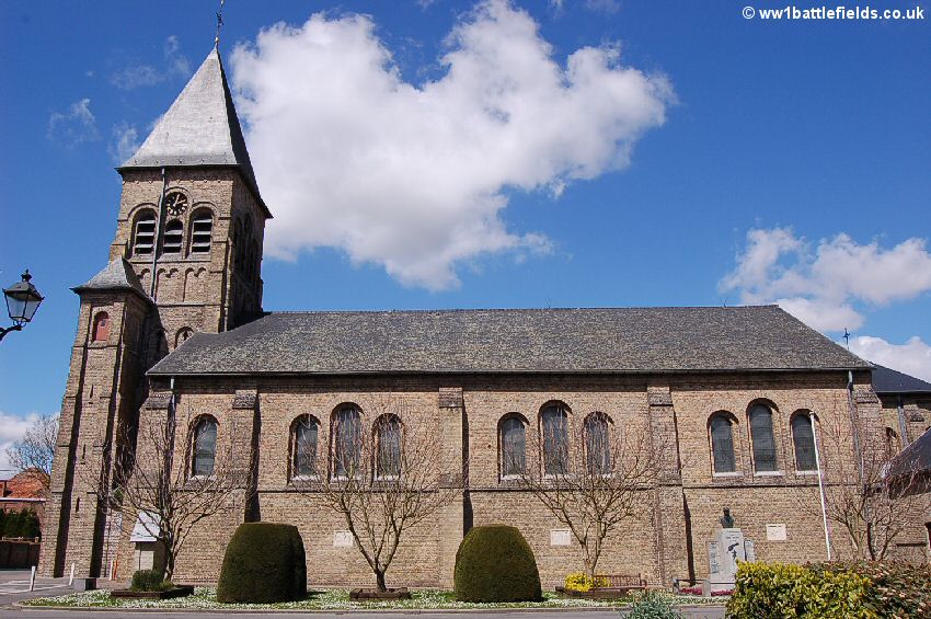 Gheluvelt Church - its steeple was the only reliable landmark the soldiers had to guide them to retake the village