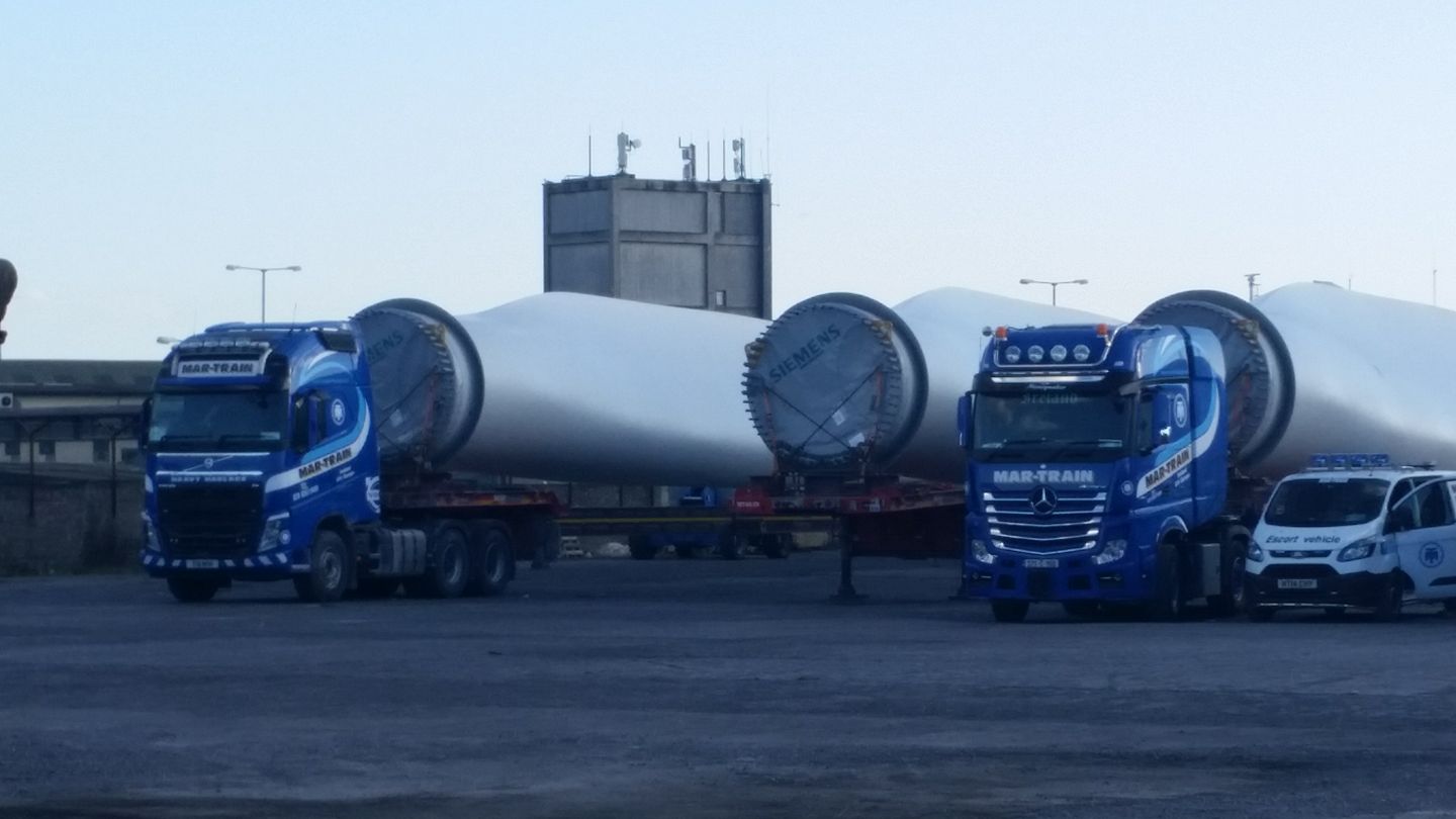 Wind turbine blades at Galway Port - one of the better parts of Enda Kennys political legacy