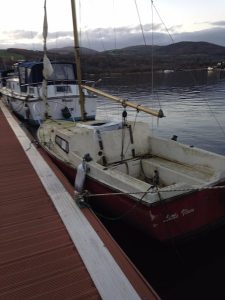 Little Vixen on the River Shannon... she is to be renamed "Wyvern"